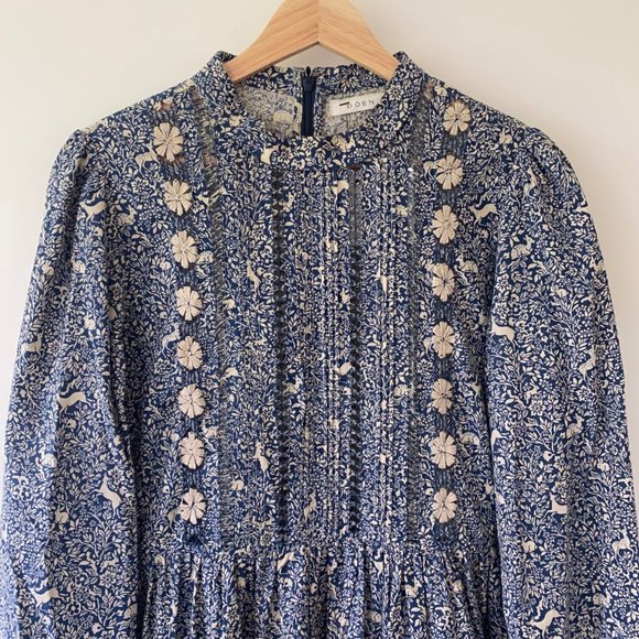 *RARE* Doen Nova Dress Navy Prancing Fawn Deer - Picture 3 of 11